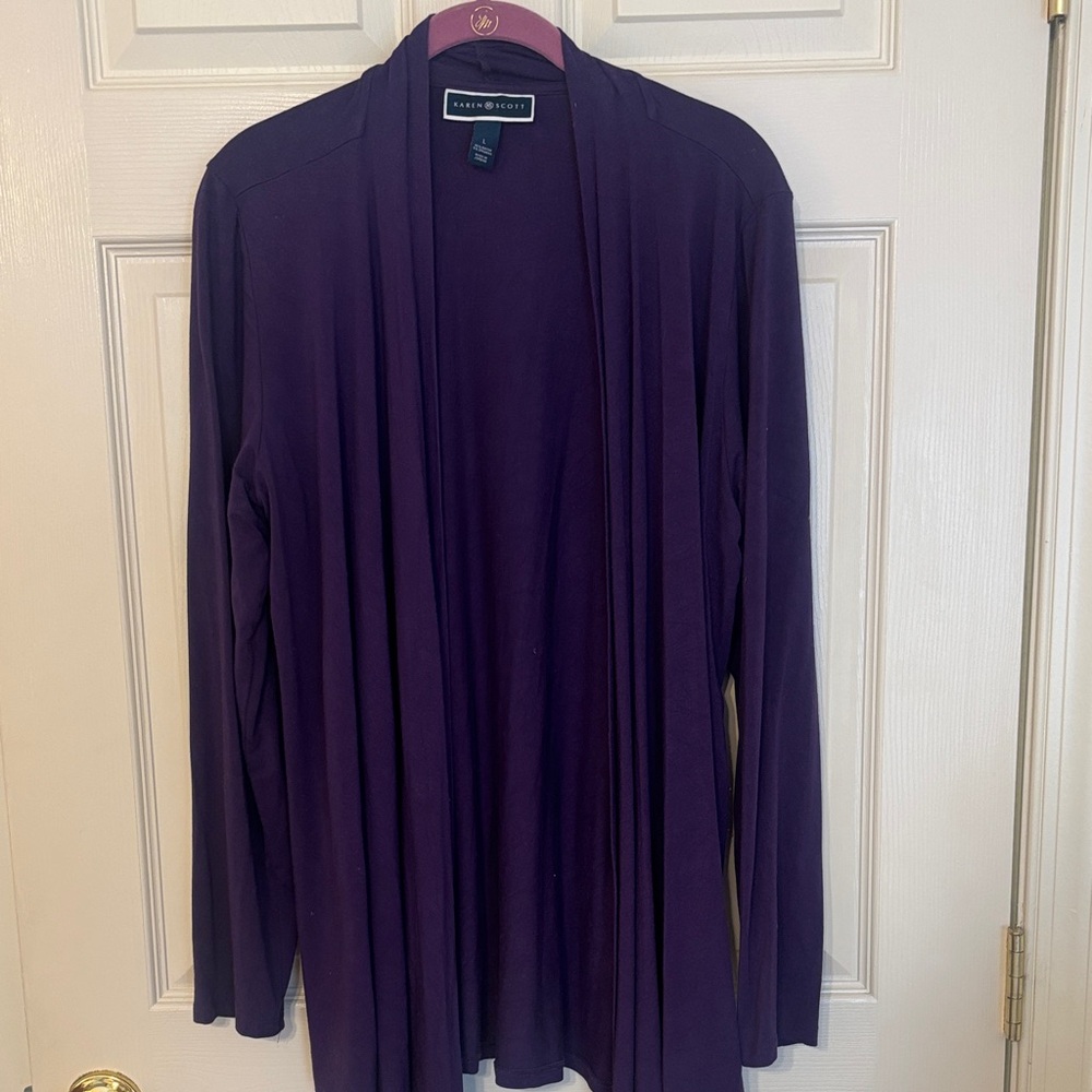 Karen Scott Purple Women's cardigan Top